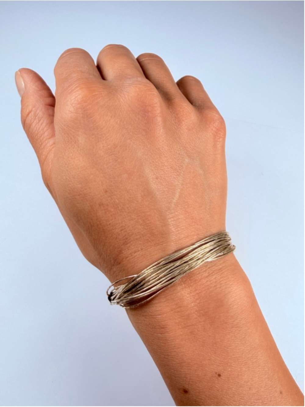 Native American Trading Post Liquid Sterling Silver 20 Strand VTG Bracelet 7" - Picture 5 of 7
